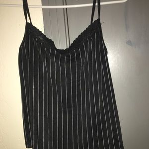 Victoria secret black and white lace top